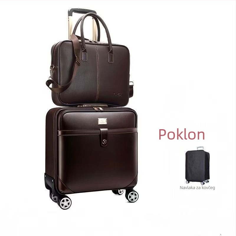 Paul poslovni kofer visoke klase, unisex, s univerzalnim kotačićima, bočno otvaranje, zaključavanje kodom, velik kapacitet, poliester, retro stil
