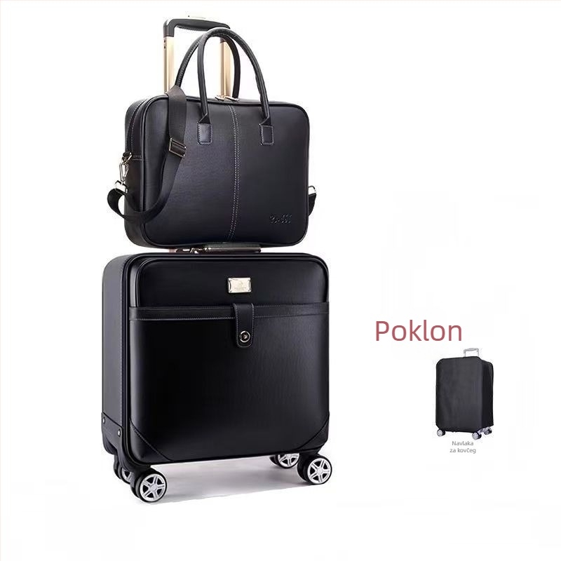 Paul poslovni kofer visoke klase, unisex, s univerzalnim kotačićima, bočno otvaranje, zaključavanje kodom, velik kapacitet, poliester, retro stil