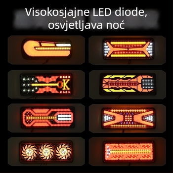 LED stražnje svjetlo za kombije, kamione i prikolice, 24V, aluminijsko kućište od lijevanog aluminija, dio 01