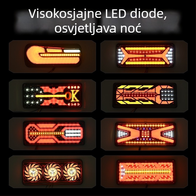 LED stražnje svjetlo za kombije, kamione i prikolice, 24V, aluminijsko kućište od lijevanog aluminija, dio 01