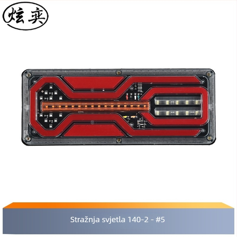 LED stražnje svjetlo za kombije, kamione i prikolice, 24V, aluminijsko kućište od lijevanog aluminija, dio 01