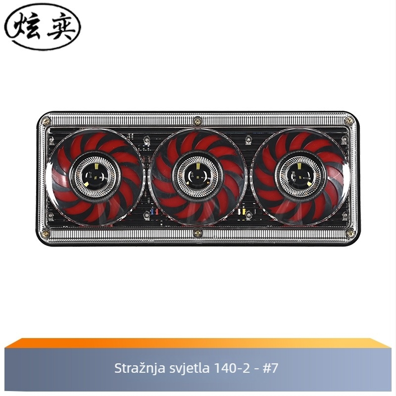 LED stražnje svjetlo za kombije, kamione i prikolice, 24V, aluminijsko kućište od lijevanog aluminija, dio 01