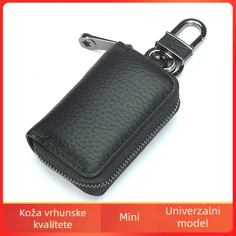 Unisex držač ključeva za automobil - prava koža, jednofarban dizajn, gradski minimalizam, Ying Bai Le