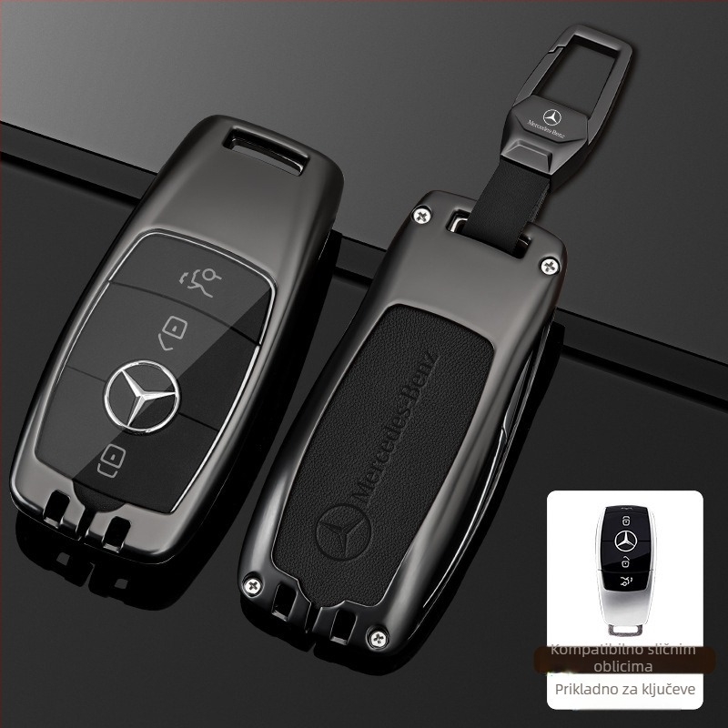 Kućište ključa Mercedes-Benz za E-klasu E300L, C-klasu C260L/C200L, A200L, GLC300/GLA200 - cinkova legura, poslovni stil, mogućnost prilagodbe