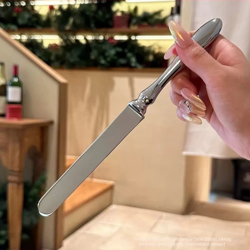 Set nože, vilice i žlice — nehrđajući čelik 304, kovano, drška u obliku tikve, ogledni završetak