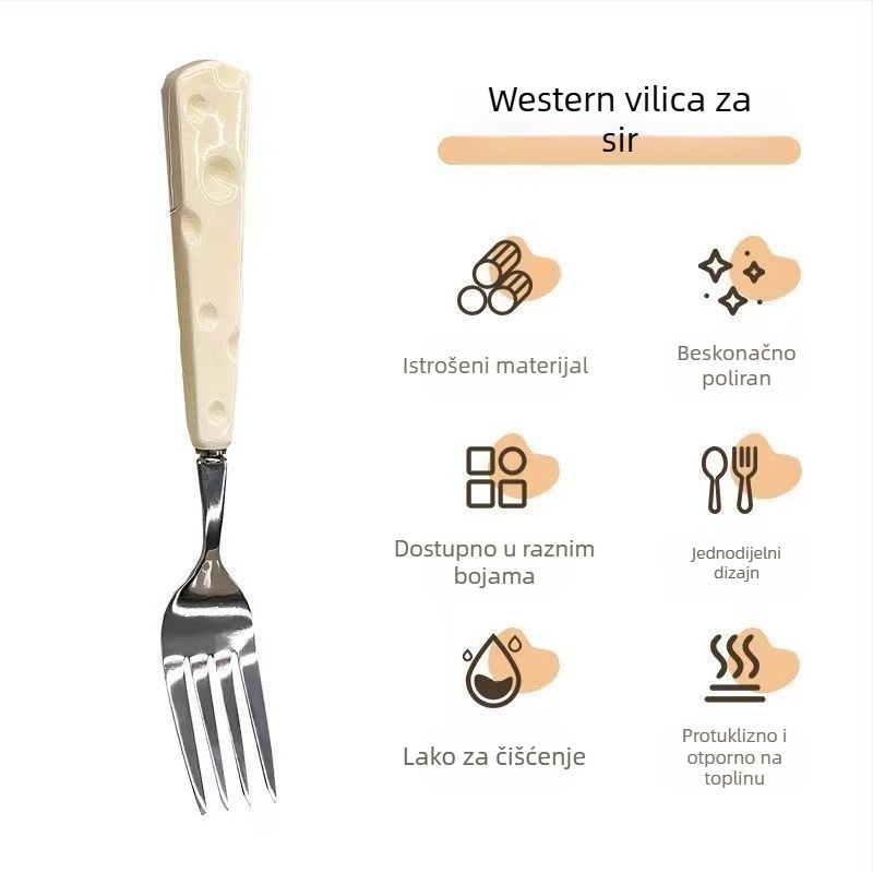 Set pribora od nehrđajućeg čelika 304, ogledni završetak, karikatura uzorak, zapadni stolni pribor za djecu