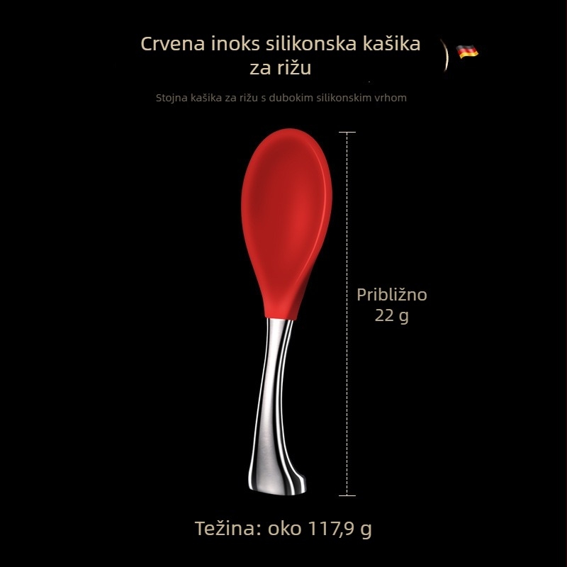 Drvena žlica za rižu, moderan jednostavan stil, ogledni završni premaz, brend Bormans, lansirana 2024.