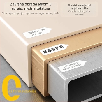 Mali noćni ormarić od kovanog željeza crne boje s ugrađenom rasvjetom, jednostavan prijenosni skladišni ormarić za spavaću sobu