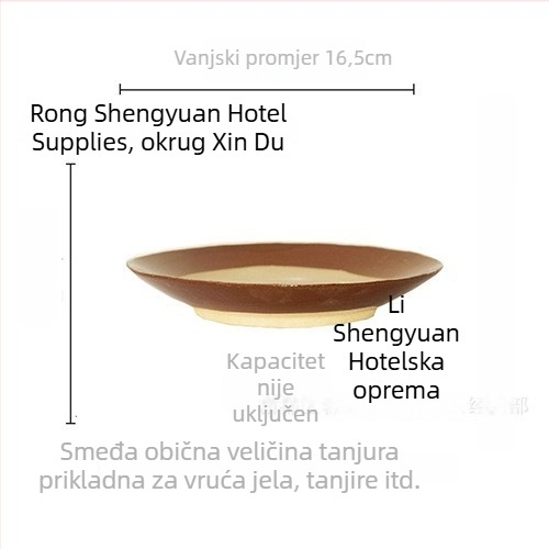 Keramička zdjela, okrugli oblik, retro stil, glazirana površina, pogodna za mikrovalnu pećnicu