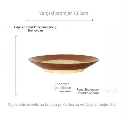 Keramička zdjela, okrugli oblik, retro stil, glazirana površina, pogodna za mikrovalnu pećnicu