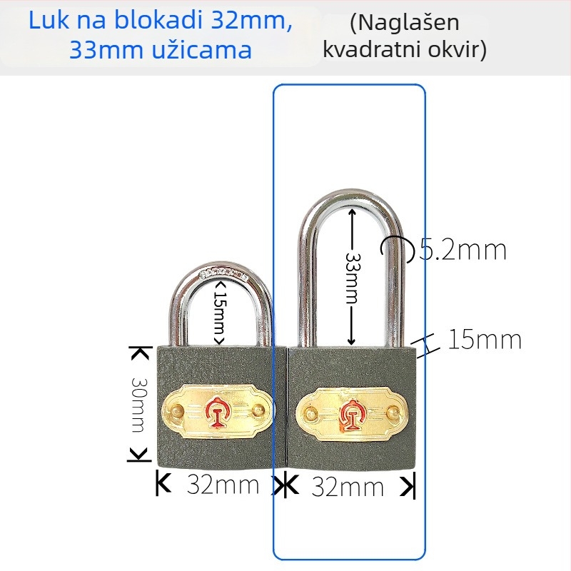 Sigurnosni lokot za željezničke kutije za signalizaciju, metalna konstrukcija, model 32/35/50, brend New Energy, moderan minimalistički stil