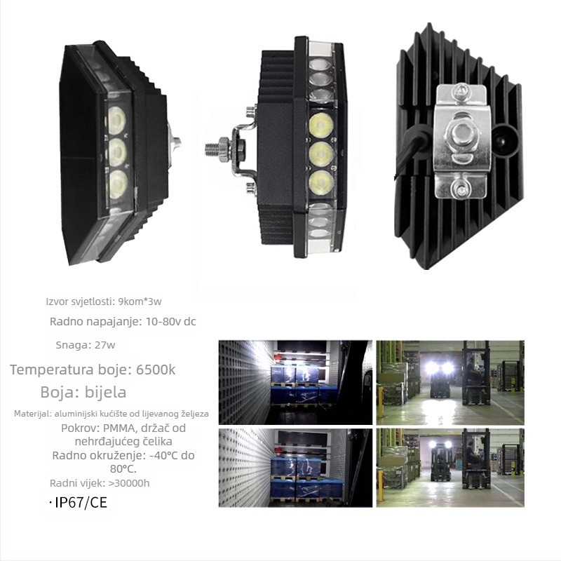 XRLL LED Radna svjetiljka 60W za viljuškare, terenska vozila i bagere (DC 10-80V, -40°C do 80°C, 50 000 sati)
