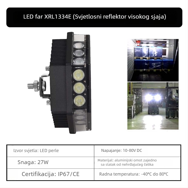 XRLL LED Radna svjetiljka 60W za viljuškare, terenska vozila i bagere (DC 10-80V, -40°C do 80°C, 50 000 sati)