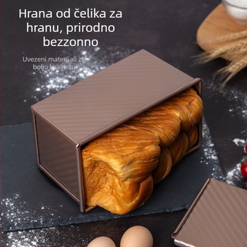 Pravokutni kalup za kruh od karbonskog čelika, s vijugavim uzorkom, neprijanjajućim premazom i poklopcem