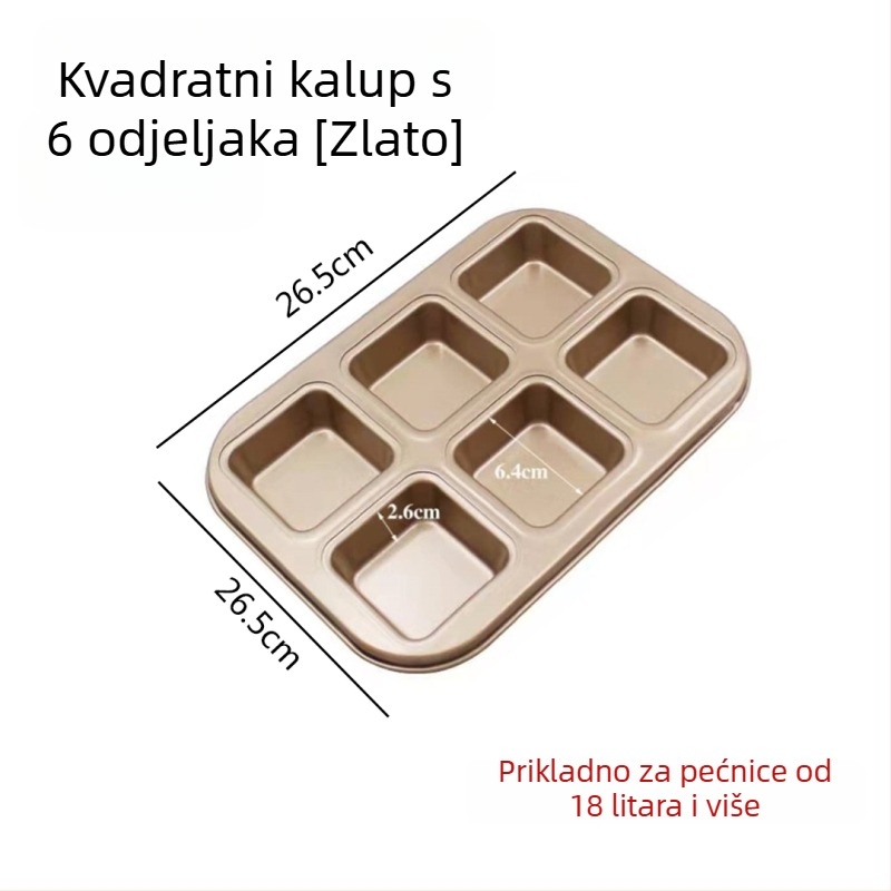 Kvadratna nelepljiva posuda za pečenje – za kruh, pound cake, burger žemlje i brownies