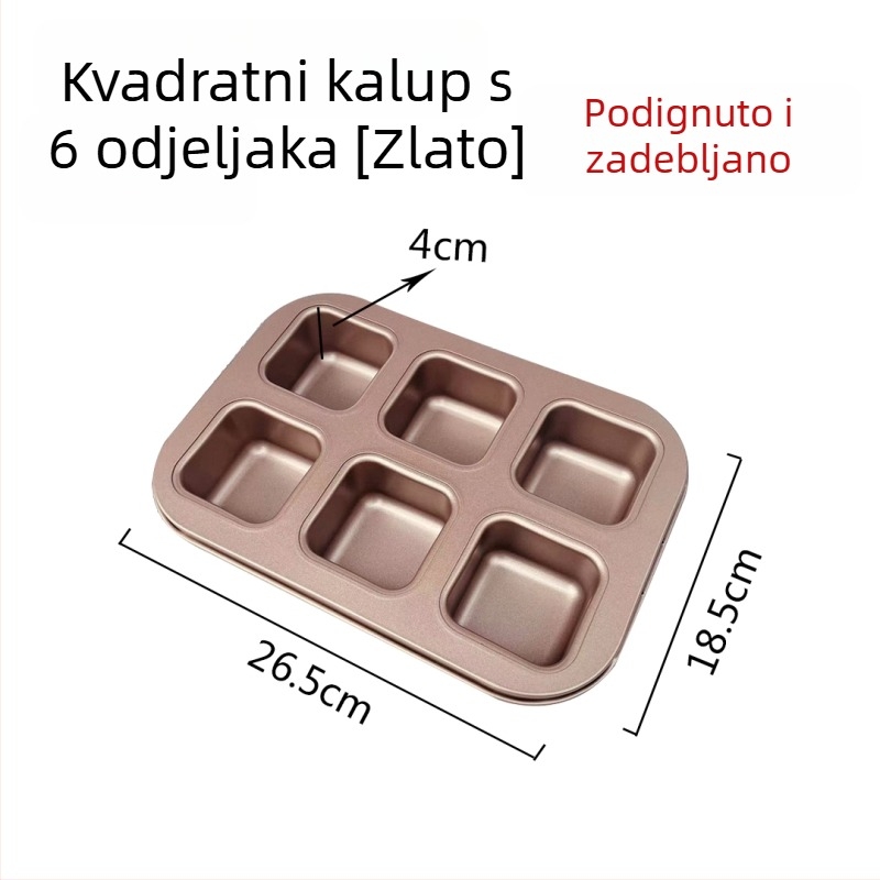 Kvadratna nelepljiva posuda za pečenje – za kruh, pound cake, burger žemlje i brownies