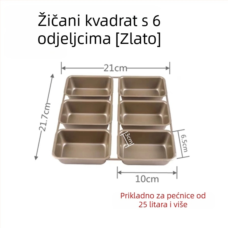 Kvadratna nelepljiva posuda za pečenje – za kruh, pound cake, burger žemlje i brownies