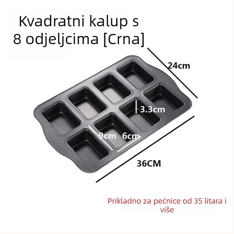 Kvadratna nelepljiva posuda za pečenje – za kruh, pound cake, burger žemlje i brownies