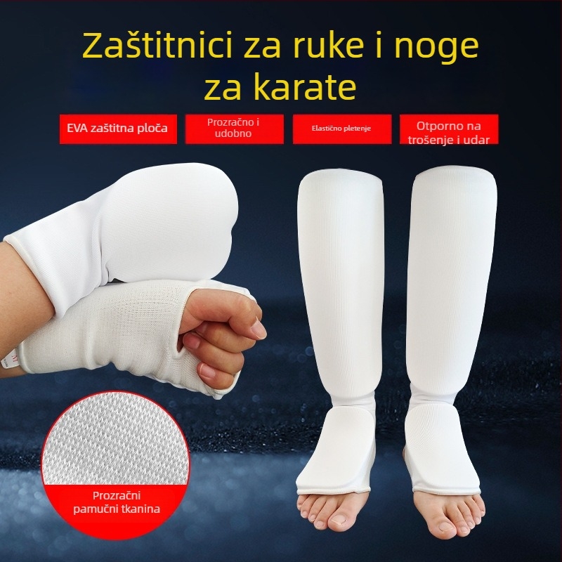 Štitnici za potkoljenice za karate - EVA materijal, univerzalna veličina, Rong duoduo