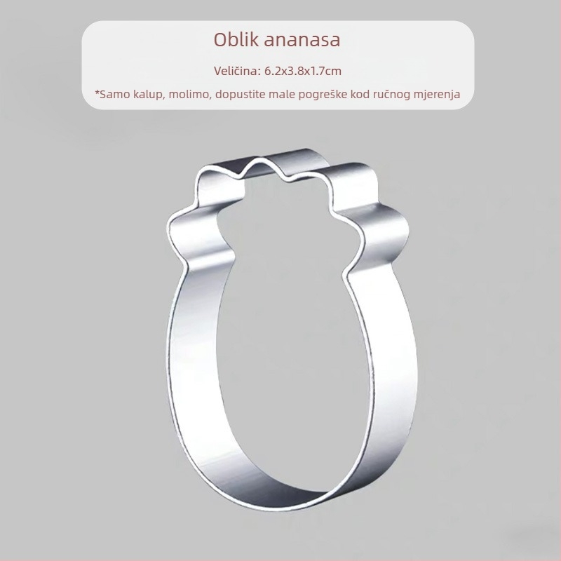 Kalup za tortu od ananasa od aluminijske legure – DIY 3D karikatura kalupi za kekse i kalup za mousse tortu
