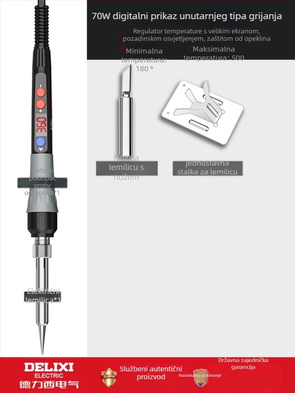 Delixi 220V prijenosni lemni pištolj s nožastim vrhom – za lemljenje, desoldering i pirografiju
