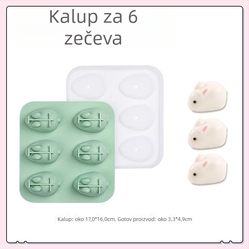 Silicijska forma za mliječno žele – pravokutni oblik, crtani motiv životinja, za kremu i puding