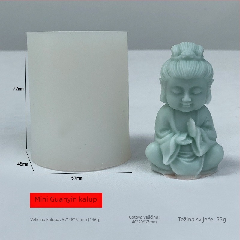 Silikonska forma za Guanyin Bodhisattva za DIY aromatične svijeće, ukrasi od smole i gipsa