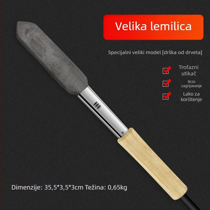 Električna lemilica s drvenim držalom, 220V, električno grijanje, za svinju dlaku