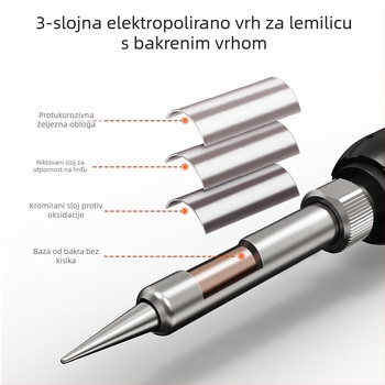 Električna lemilica s unutarnjim grijanjem, keramički grijač, 220V, trostruko elektroplating zaštita, za zavarivanje i popravke