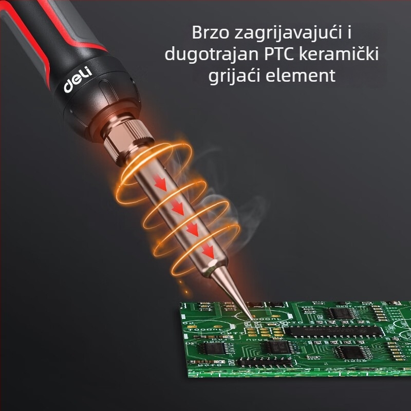 Električna lemilica s unutarnjim grijanjem, keramički grijač, 220V, trostruko elektroplating zaštita, za zavarivanje i popravke