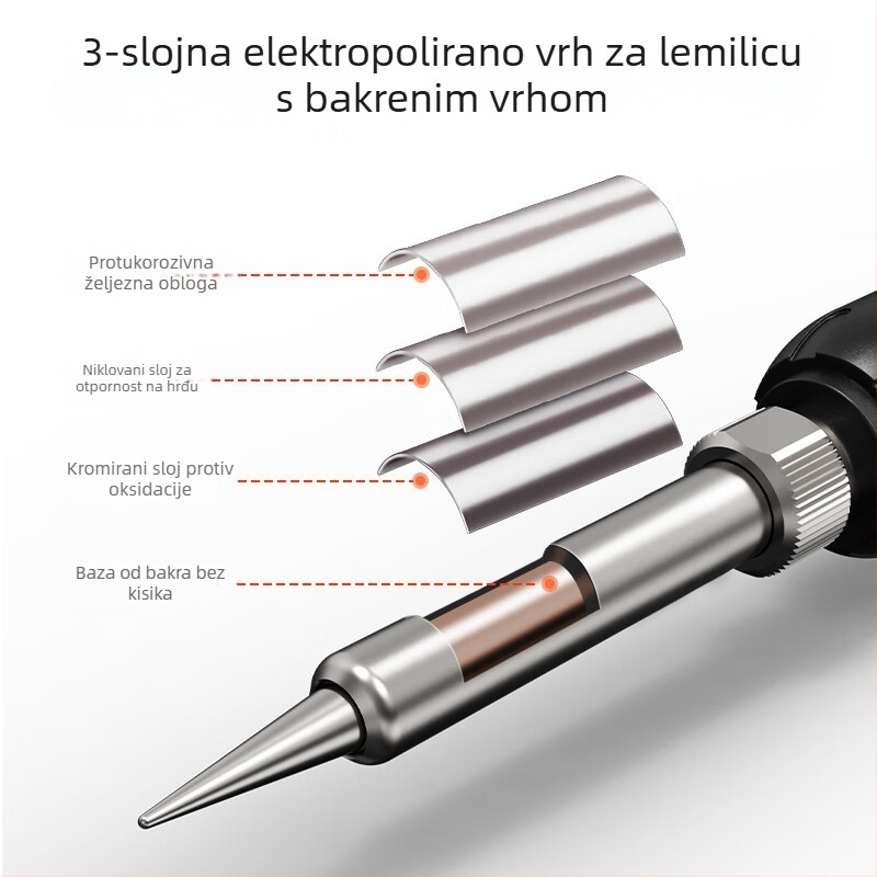 Električna lemilica s unutarnjim grijanjem, keramički grijač, 220V, trostruko elektroplating zaštita, za zavarivanje i popravke