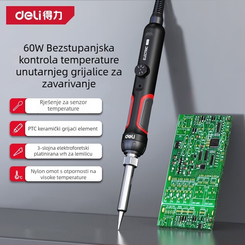 Električna lemilica s unutarnjim grijanjem, keramički grijač, 220V, trostruko elektroplating zaštita, za zavarivanje i popravke
