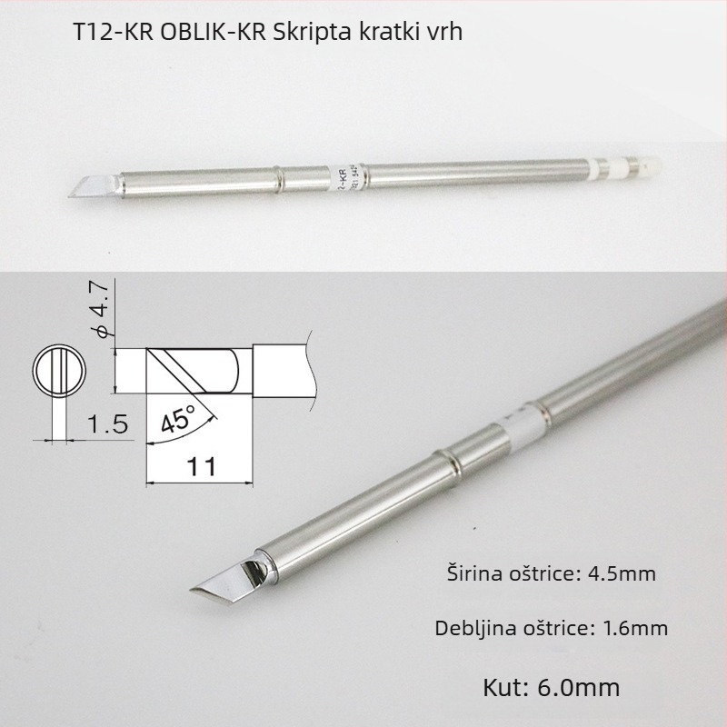 T12 nožna oštrica za stanicu lemljenja FX-951/T12-A X — tanka oštrica za popravak mobilnih telefona