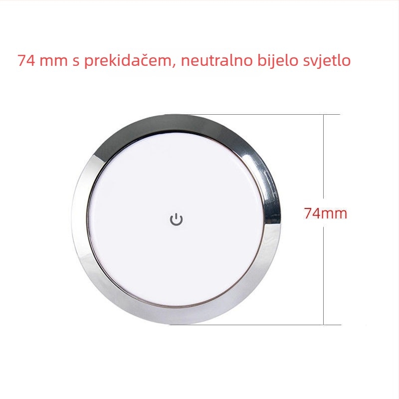 ADDX kromirana LED stropna svjetiljka za jahtu, prikolicu i kamp kuću | 12–24V, 3–14W, 10 godina trajanja