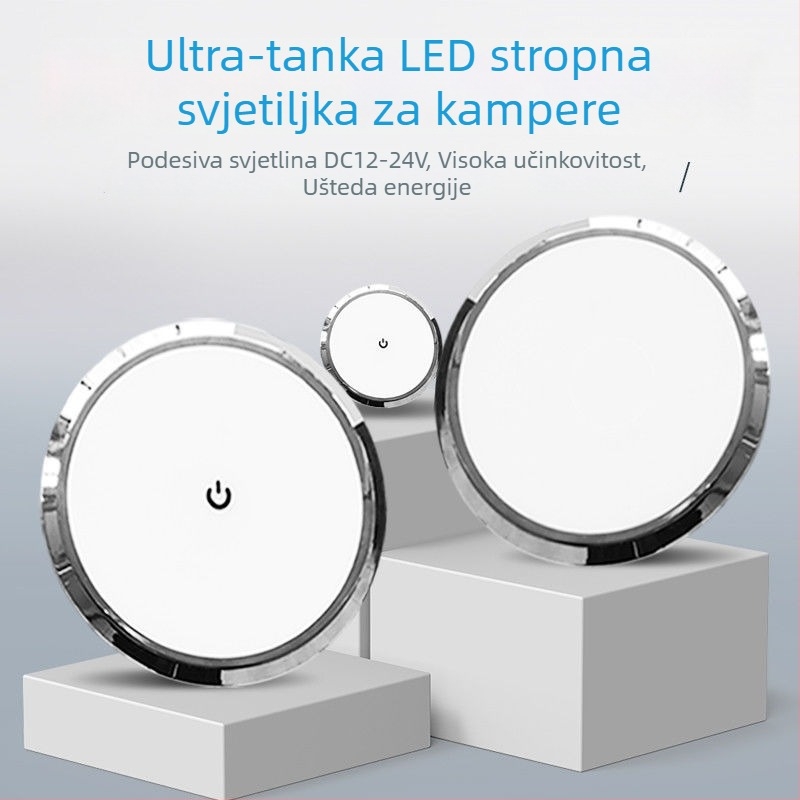 ADDX kromirana LED stropna svjetiljka za jahtu, prikolicu i kamp kuću | 12–24V, 3–14W, 10 godina trajanja