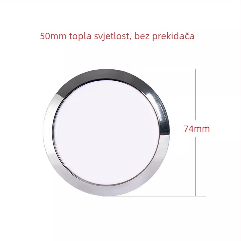 ADDX kromirana LED stropna svjetiljka za jahtu, prikolicu i kamp kuću | 12–24V, 3–14W, 10 godina trajanja