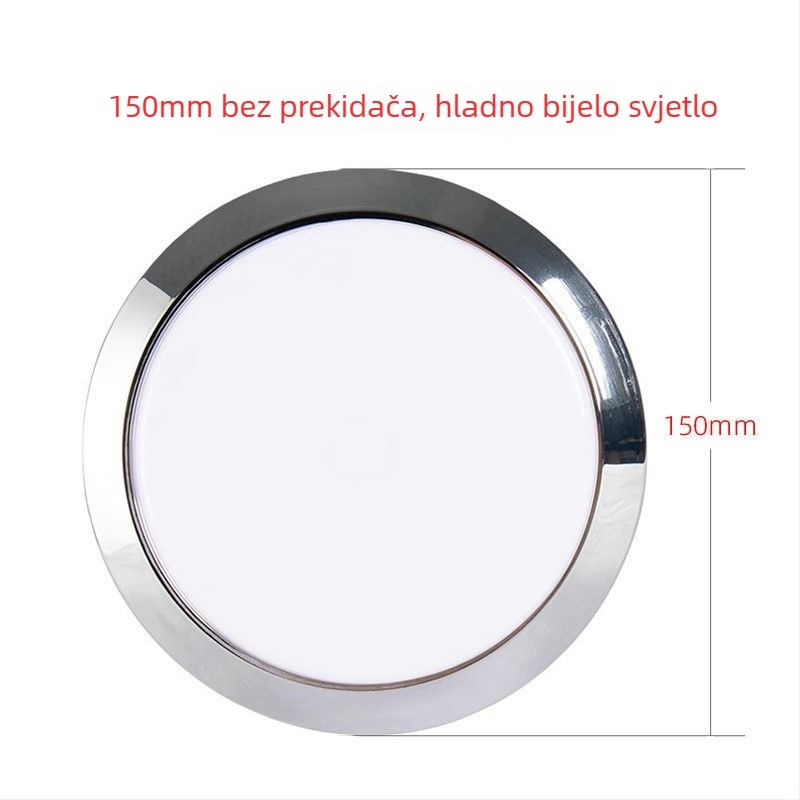 ADDX kromirana LED stropna svjetiljka za jahtu, prikolicu i kamp kuću | 12–24V, 3–14W, 10 godina trajanja