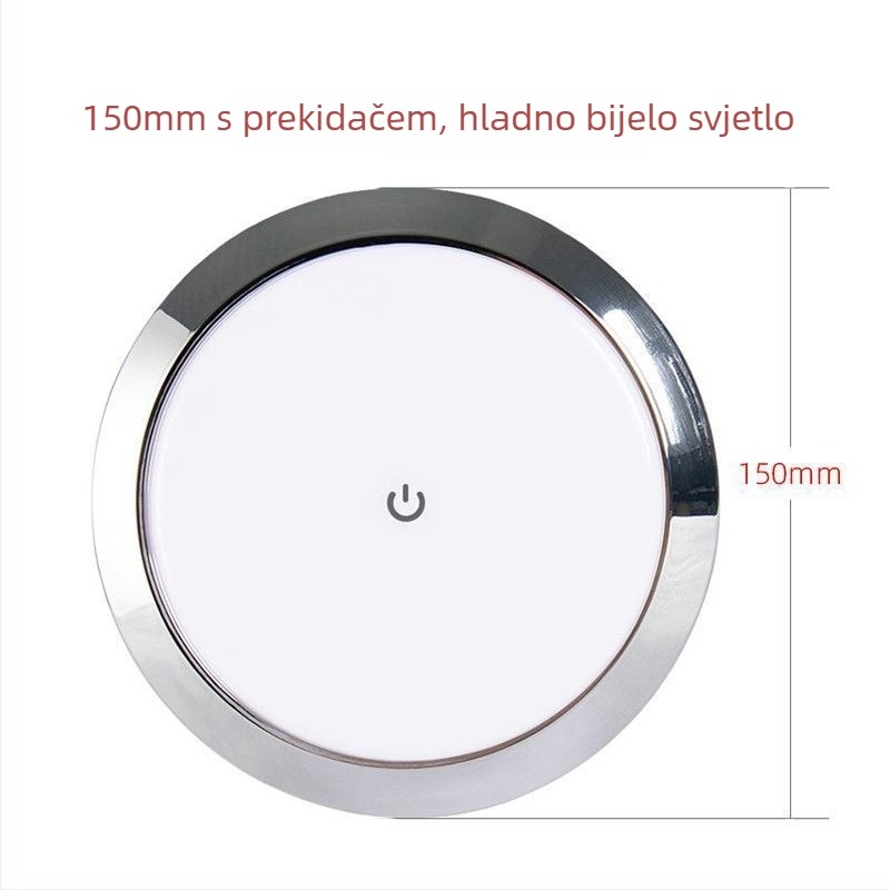 ADDX kromirana LED stropna svjetiljka za jahtu, prikolicu i kamp kuću | 12–24V, 3–14W, 10 godina trajanja