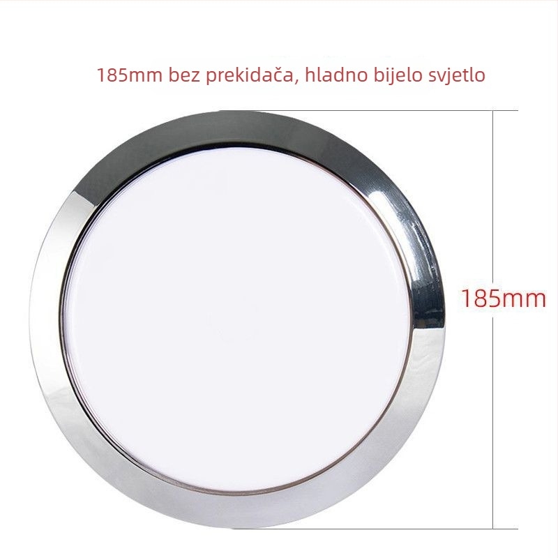 ADDX kromirana LED stropna svjetiljka za jahtu, prikolicu i kamp kuću | 12–24V, 3–14W, 10 godina trajanja