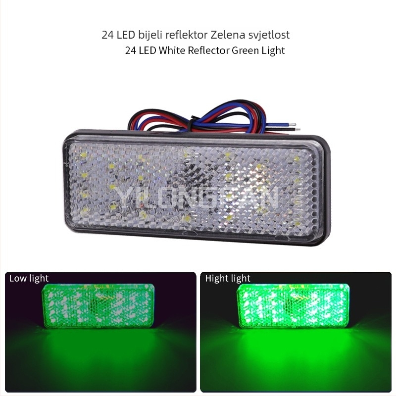 24-LED stražnje svjetlo za električna vozila i motocikle — IP66, 12V DC, 40 lm, 2835 LED
