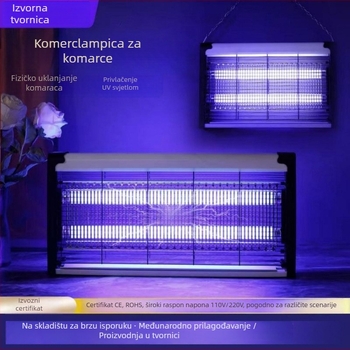 Zidna UV lampa za ubijanje komaraca s električnim šokom, aluminijska mreža, 220V priključak