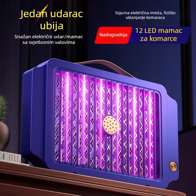 Prenosna električna lampa za ubijanje komaraca s LED-om, unutarnja i vanjska upotreba, s mogućnošću vješanja