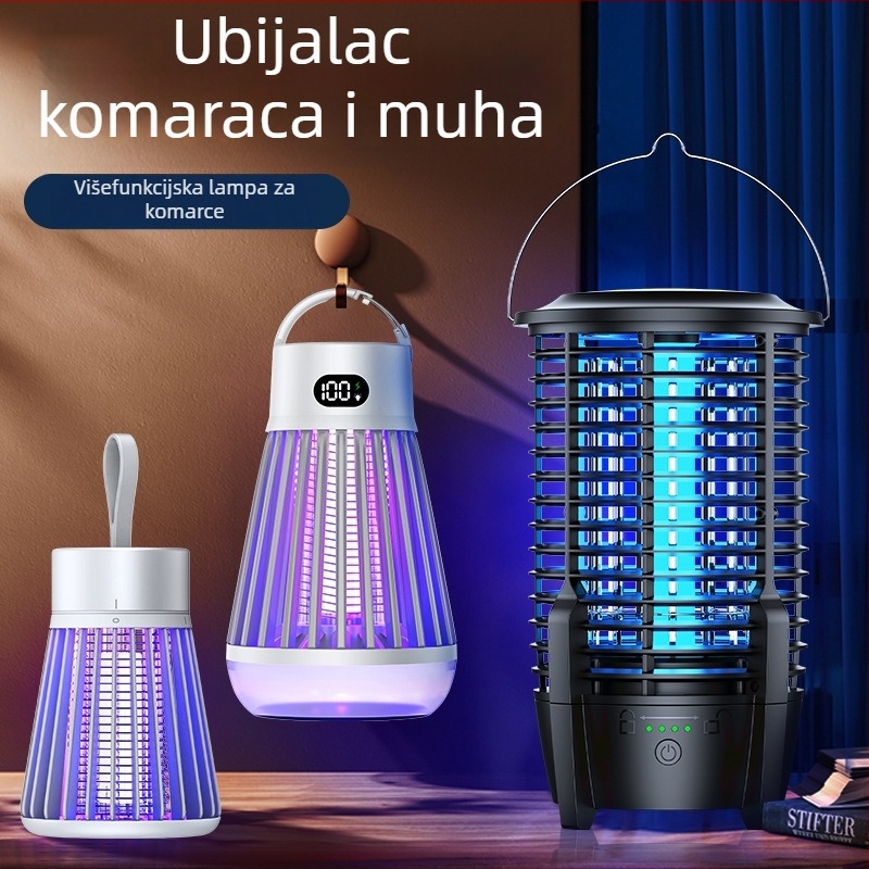 2025 Lampa za ubijanje komaraca za otvoreno - kamp lampica s UV zamkom, ugrađenom baterijom i čišćenje jednim pritiskom