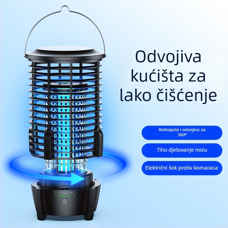 2025 Lampa za ubijanje komaraca za otvoreno - kamp lampica s UV zamkom, ugrađenom baterijom i čišćenje jednim pritiskom