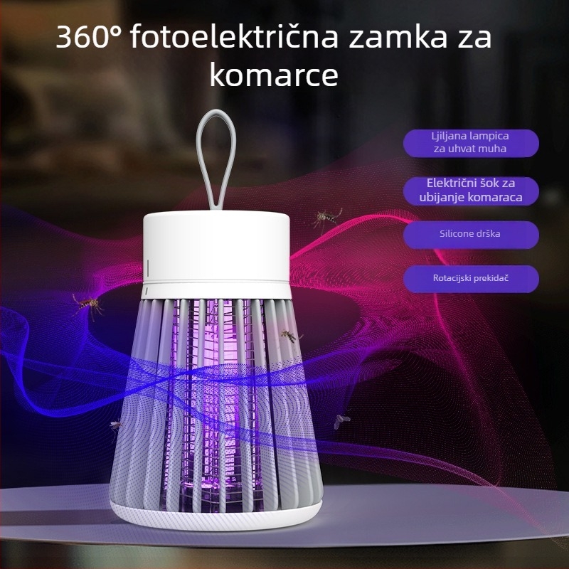 2025 Lampa za ubijanje komaraca za otvoreno - kamp lampica s UV zamkom, ugrađenom baterijom i čišćenje jednim pritiskom