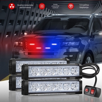 Visoko snage LED svjetla za auto: komplet od 24 LED na krovu, svjetla za gril i bočna svjetla, 12–24V, 6 žarulja
