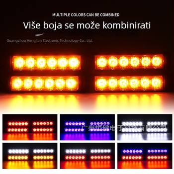 Visoko snage LED svjetla za auto: komplet od 24 LED na krovu, svjetla za gril i bočna svjetla, 12–24V, 6 žarulja