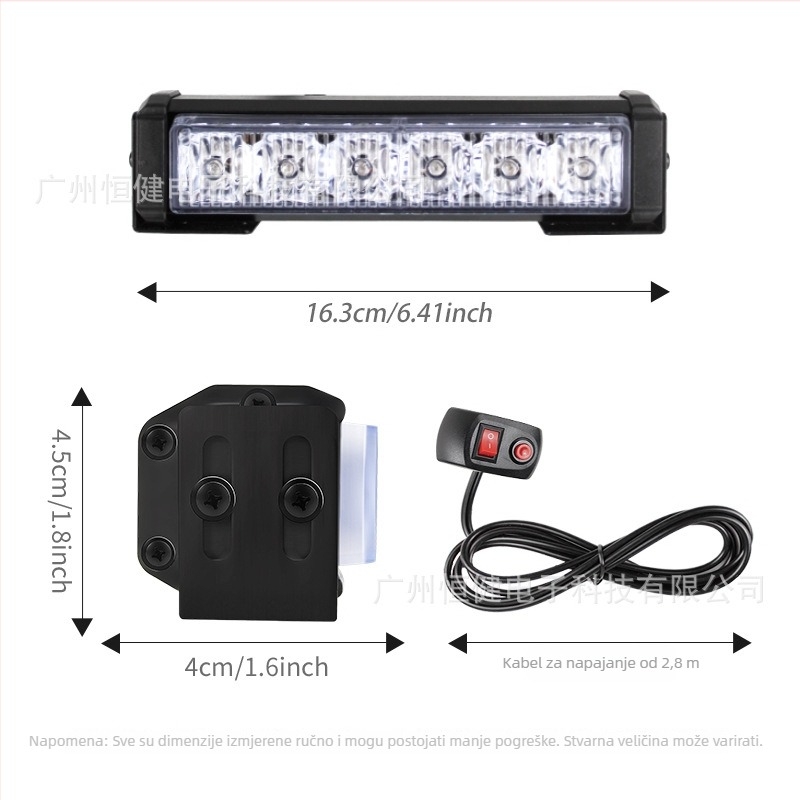 Visoko snage LED svjetla za auto: komplet od 24 LED na krovu, svjetla za gril i bočna svjetla, 12–24V, 6 žarulja