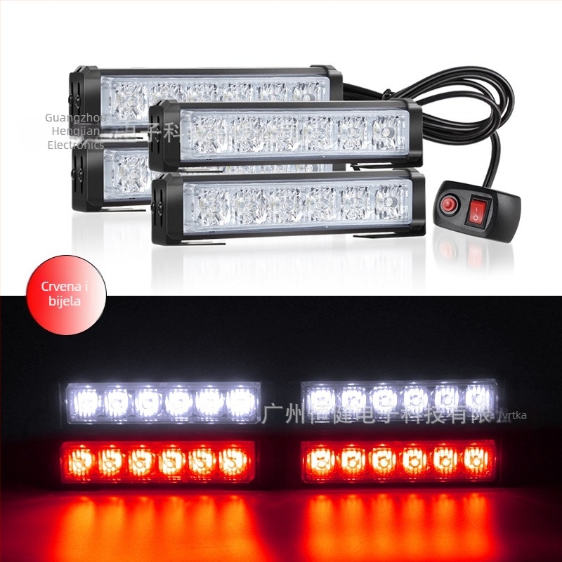 Visoko snage LED svjetla za auto: komplet od 24 LED na krovu, svjetla za gril i bočna svjetla, 12–24V, 6 žarulja