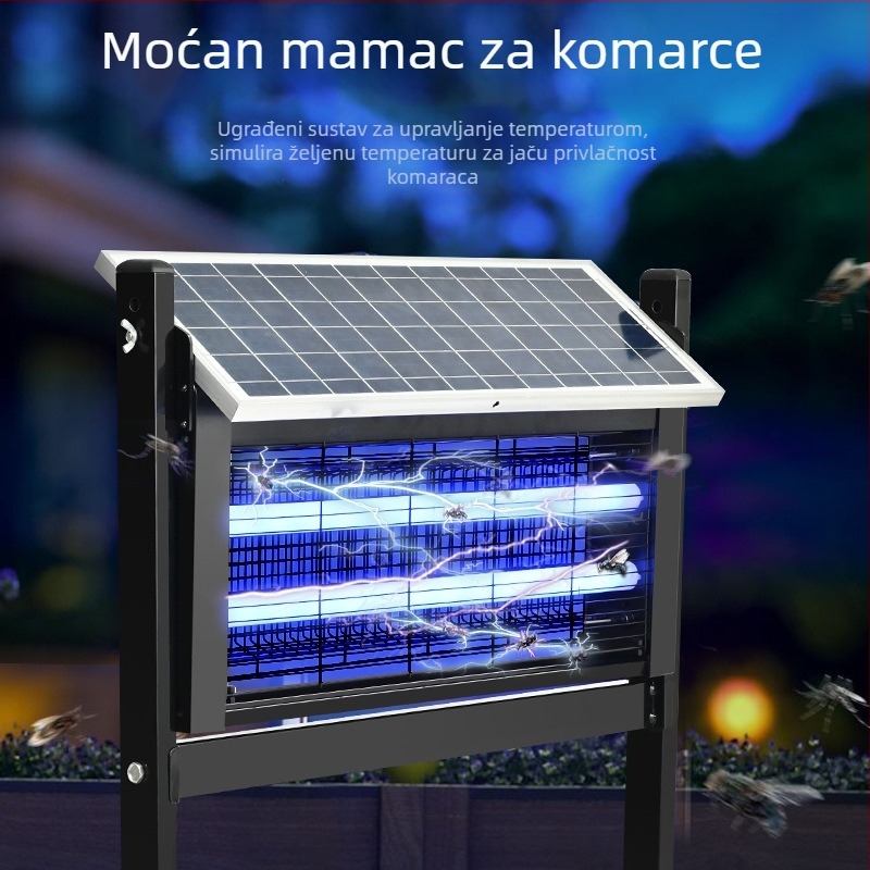 Audis Vanjska lampa za ubijanje komaraca s ugrađenom baterijom, LED sustav zamke + električni udar, pokrivenost 61 m²+, kut okretanja 0–90°